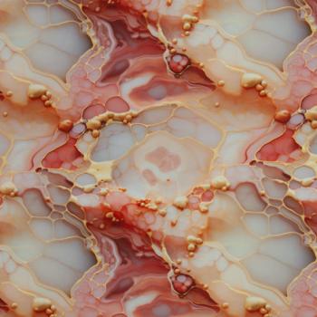 Preview: Outdoorstoff Flowing Bloom Marbels in gold/rot Töne by Swafing von Sarah Mariam